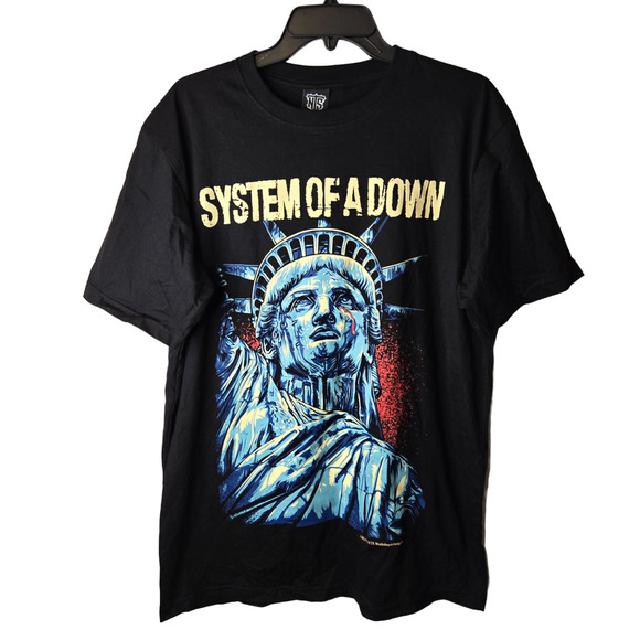 NTS New Type System Black System Of A Down Liberty Metal Band Men's T-shirt XL - Picture 1 of 6